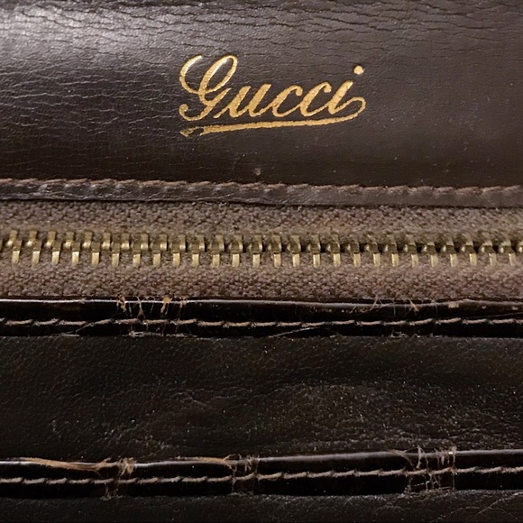 Gucci Brown Alligator Skin Top Handle Crossbody Bag Vintage Minimal Chic - Picture 12 of 12